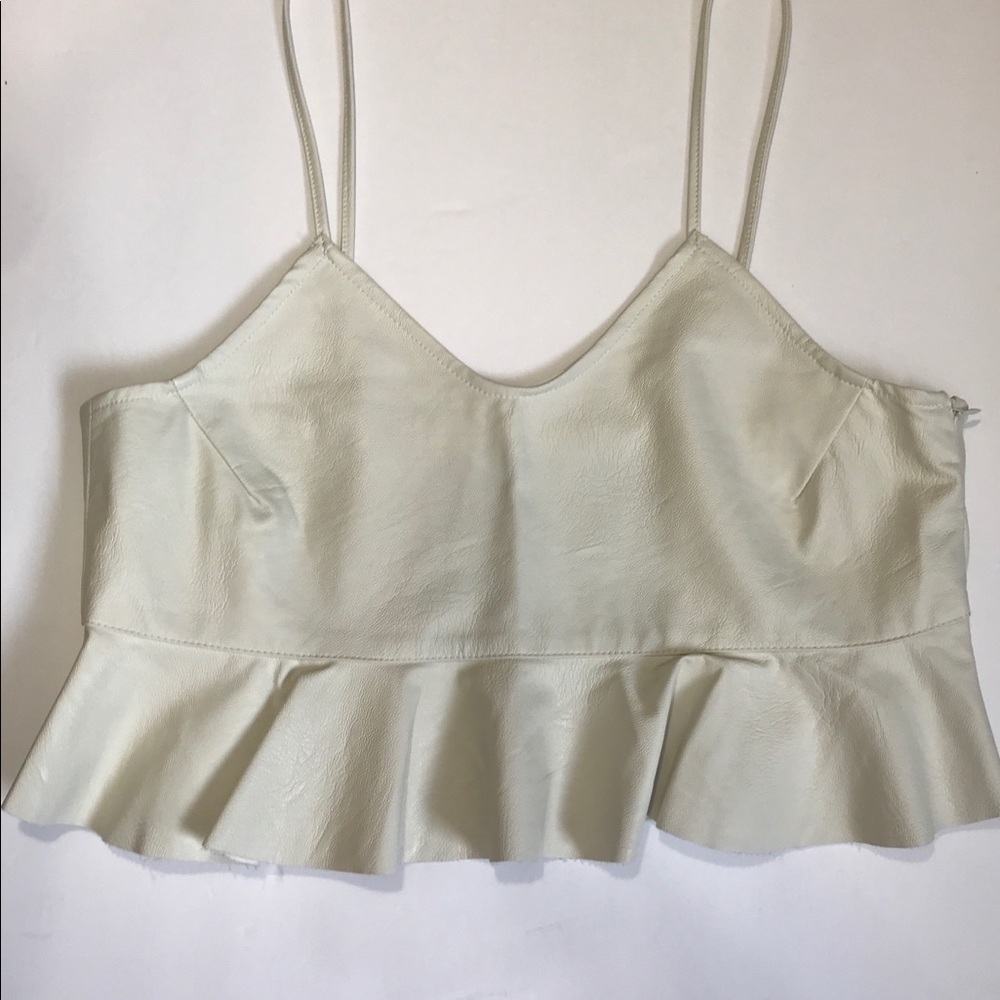Zara faux leather peplum top - Picture 2 of 8